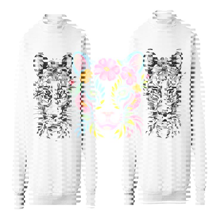 水彩ファンタジー風プーマの花 スウェットシャツ