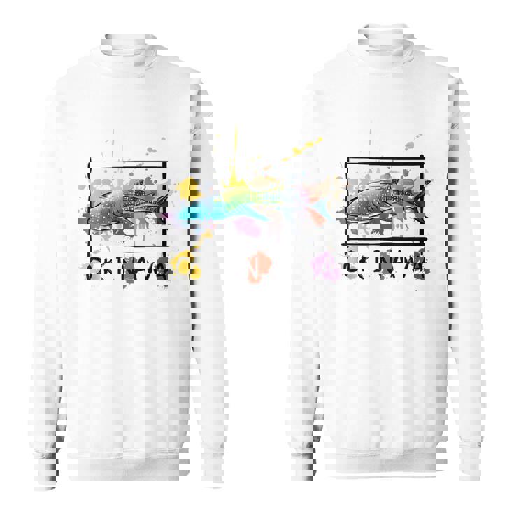 沖縄 ホエールシャークペイント スプラッター かわいい沖縄お土産 スウェットシャツ