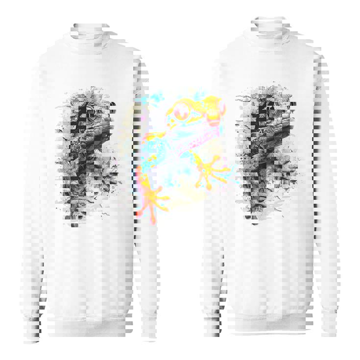 爬虫類とカラフルなヤモリ スウェットシャツ