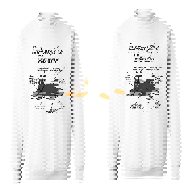 犬の解剖学ドーベルマン犬 長袖tシャツ スウェットシャツ