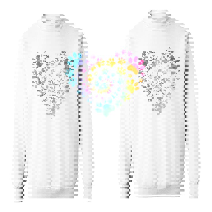 バックプリント 犬の足跡 犬 ペット 足跡 プリント スウェットシャツ