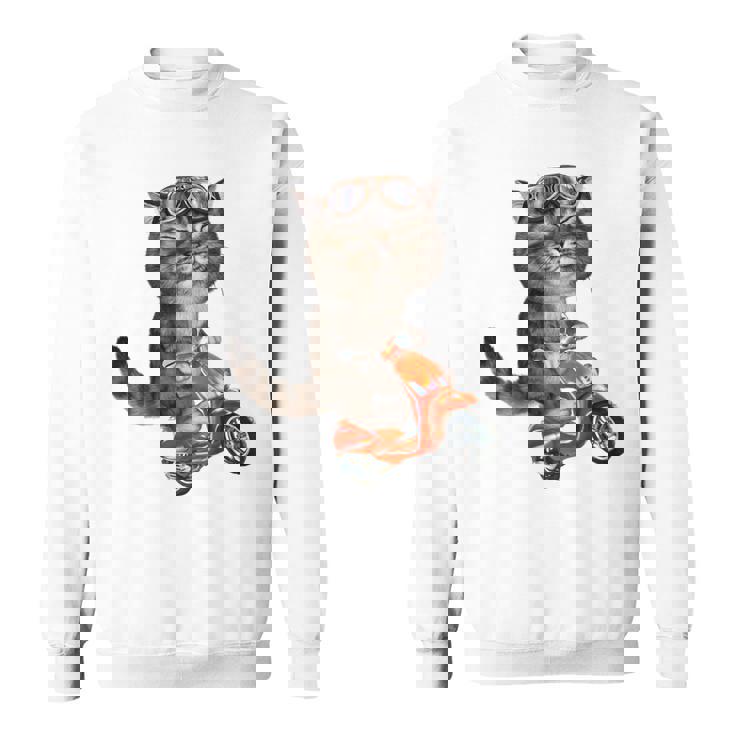 猫 ねこ バイク スウェットシャツ