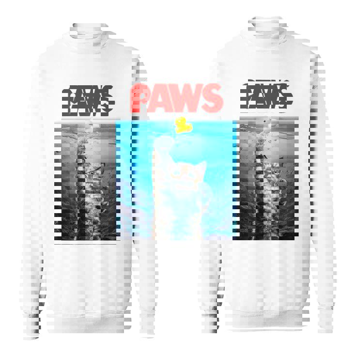 猫 ねこ 海 Paws アヒル スウェットシャツ