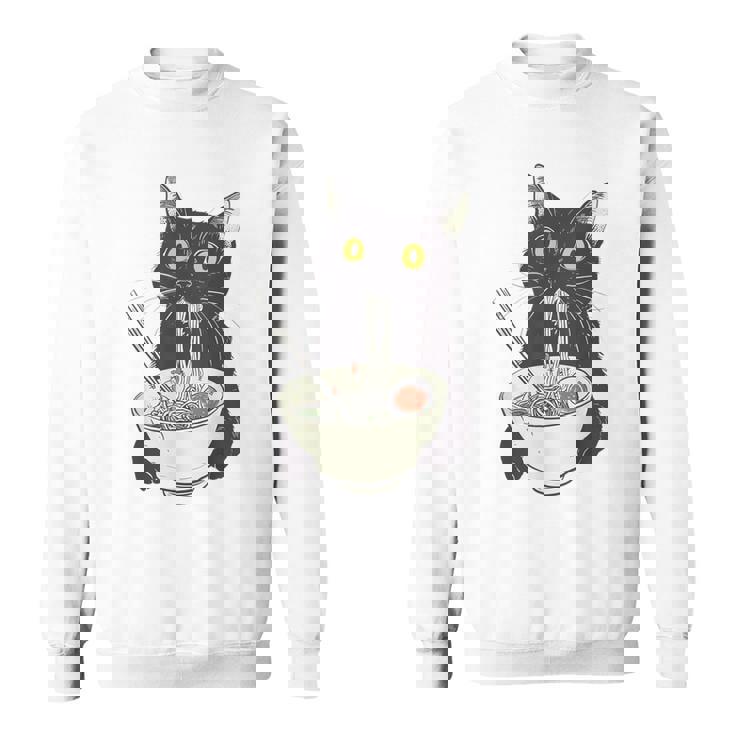 猫 ラーメン 麺 和 ラーメン かわいい 猫 スウェットシャツ