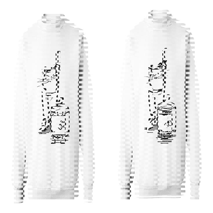 猫ねこネコ和太鼓お祭り スウェットシャツ