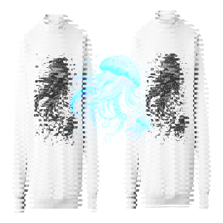 生物発光と水中世界クラゲ スウェットシャツ