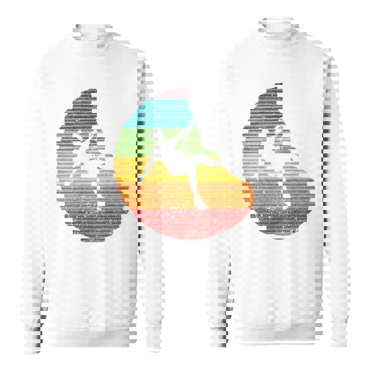 バックプリント 登山、ボルダリング、フリークライミングシルエット スウェットシャツ