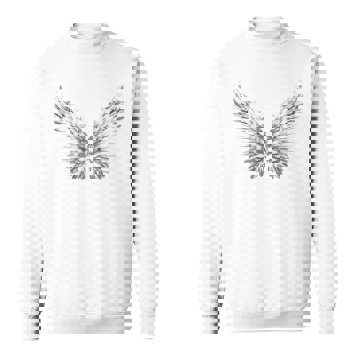 白い天使の羽自由守護天使 スウェットシャツ