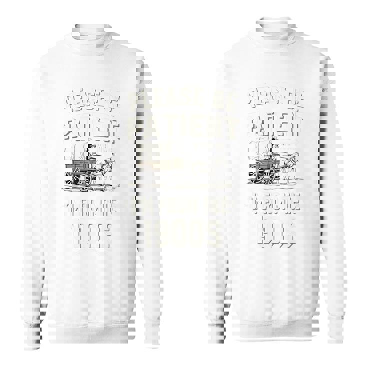 私は1900年代から面白いレトロから我慢してください 長袖tシャツ スウェットシャツ