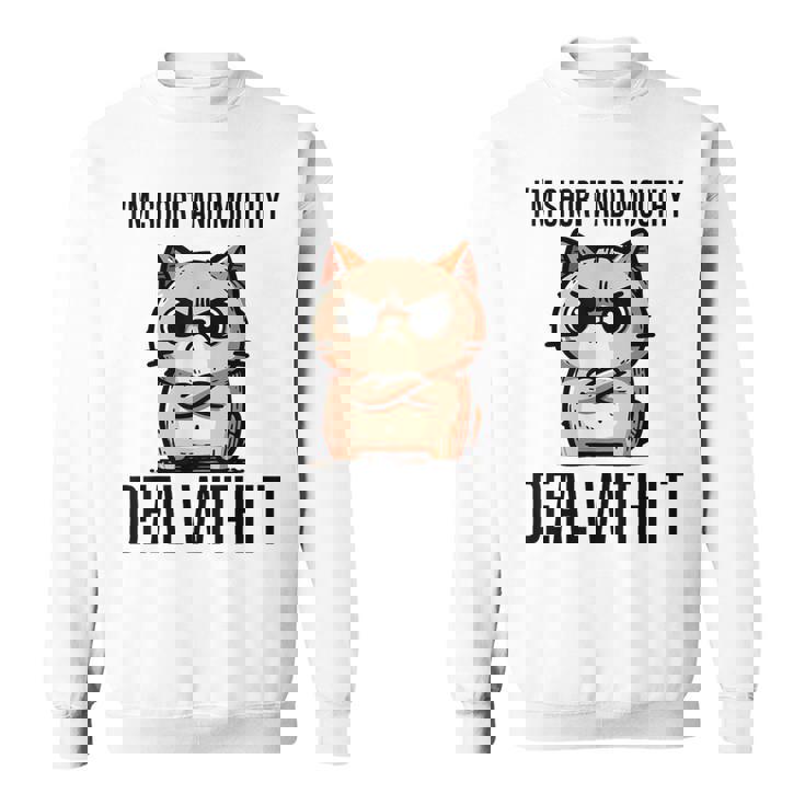 私は短気で口うるさいので、それを扱います。態度猫 スウェットシャツ