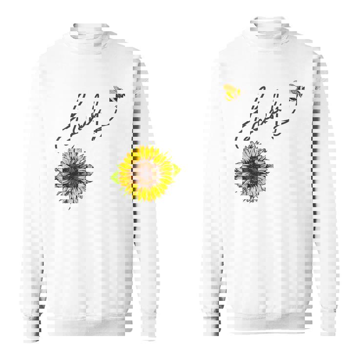秋のひまわり マルハナバチ 面白いひまわり蜂 秋の愛 スウェットシャツ