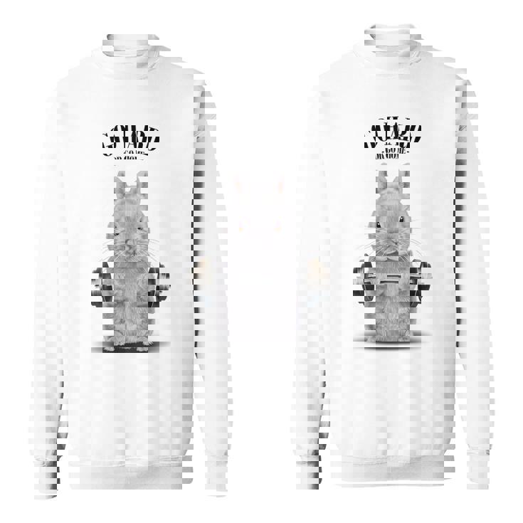 筋トレ ジム やる気がないなら家に帰れ ネザーランドドワーフ ウサギ ホワイト スウェットシャツ