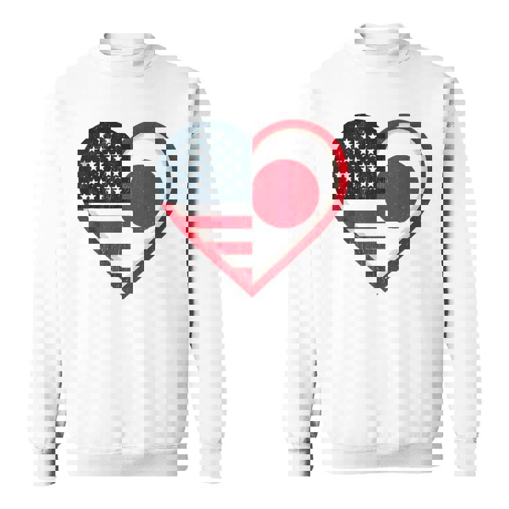 米国 アメリカ 日本 ハートフラッグ 二重国籍。 スウェットシャツ