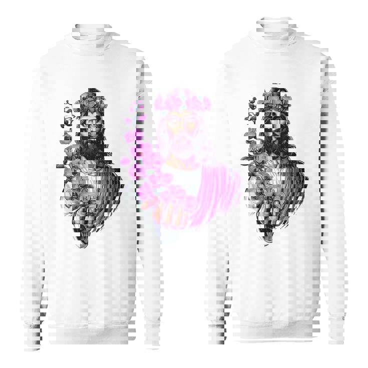 紫の蘭を持つイエス スウェットシャツ