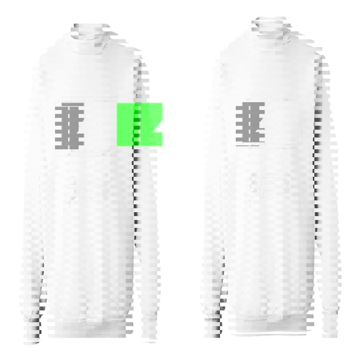 背中【充電中】電池 バッテリー おもしろ 面白い ギャグ ネタ ウケ狙い 笑える ユーモア おバカな 個性的な スウェットシャツ