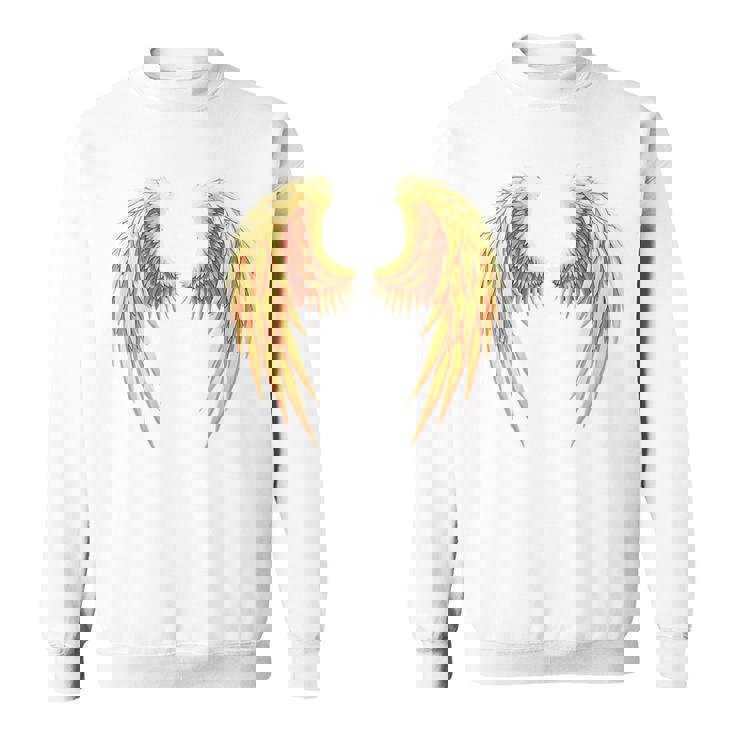 背中には金色の天使の羽 スウェットシャツ