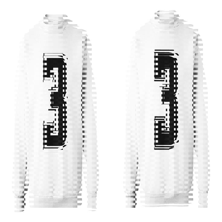 背番号 3 チーム短大スポーツ背番号付きユニフォーム スウェットシャツ