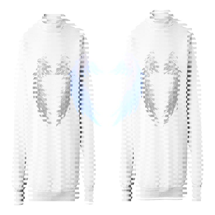 背面に美しい白い天使の羽のデザイン スウェットシャツ