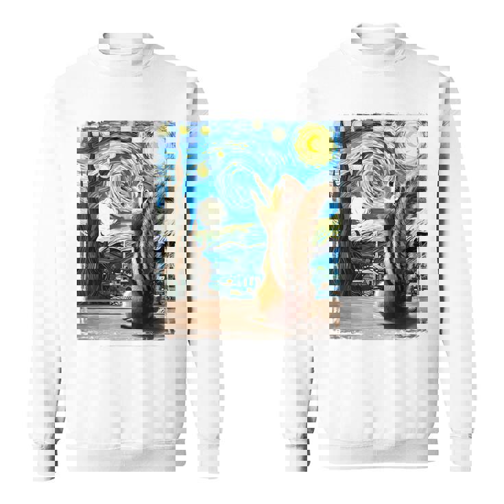 芸術的なシマリスシャツ ゴッホスタイル 星月夜 シマリス スウェットシャツ