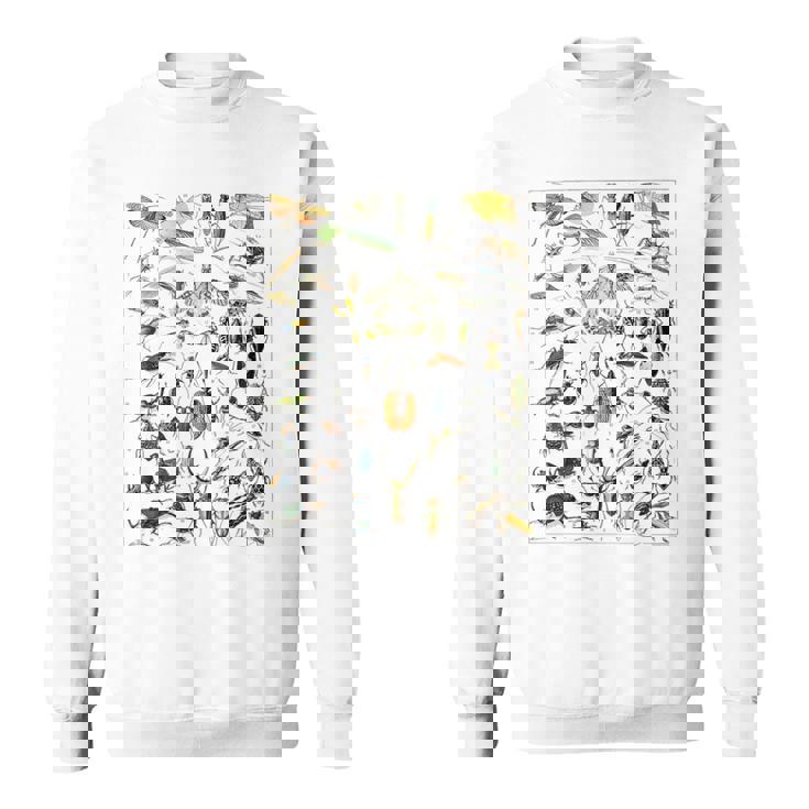 虫 昆虫 虫虫型 昆虫学プリント 虫プリント スウェットシャツ