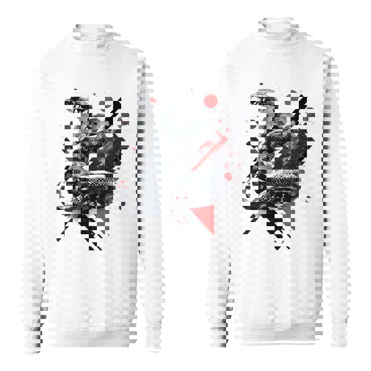 蛇 動物 モチーフ アートワーク 蛇 スウェットシャツ