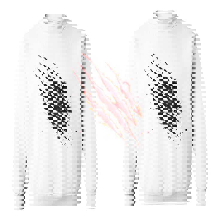 血まみれのシャツ ハロウィン ゾンビ 爪 マーク 血のはね スウェットシャツ