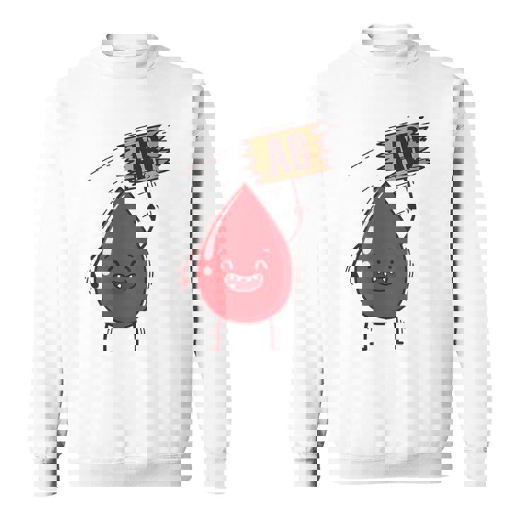 血液型 Ab 血液ドロップ シールドハート付き スウェットシャツ