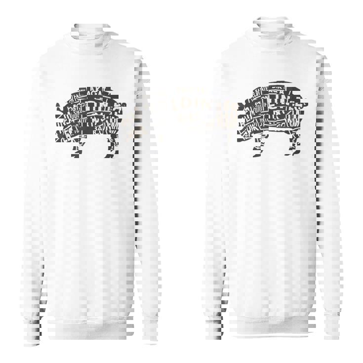 豚肉の部位 面白いtシャツ 豚 ブタ Bbq メンズ おもしろ 面白い 服 オリジナル グッズ ネタ バーベキュー ネタ スウェットシャツ