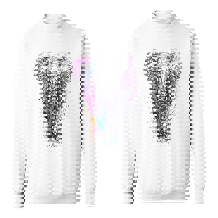 象 抽象画 モチーフ 動物 恋人 アート 象 スウェットシャツ