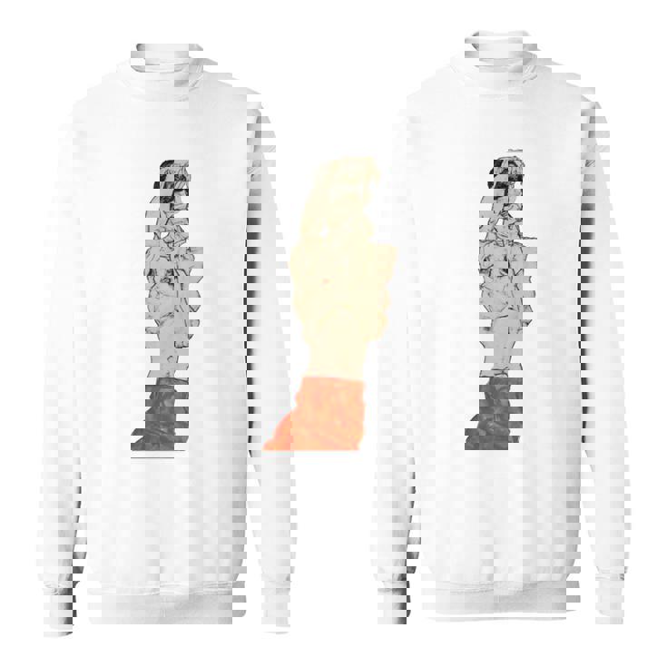 赤いふんどしの立っている男性 エゴン・シーレ作 1914 長袖tシャツ スウェットシャツ