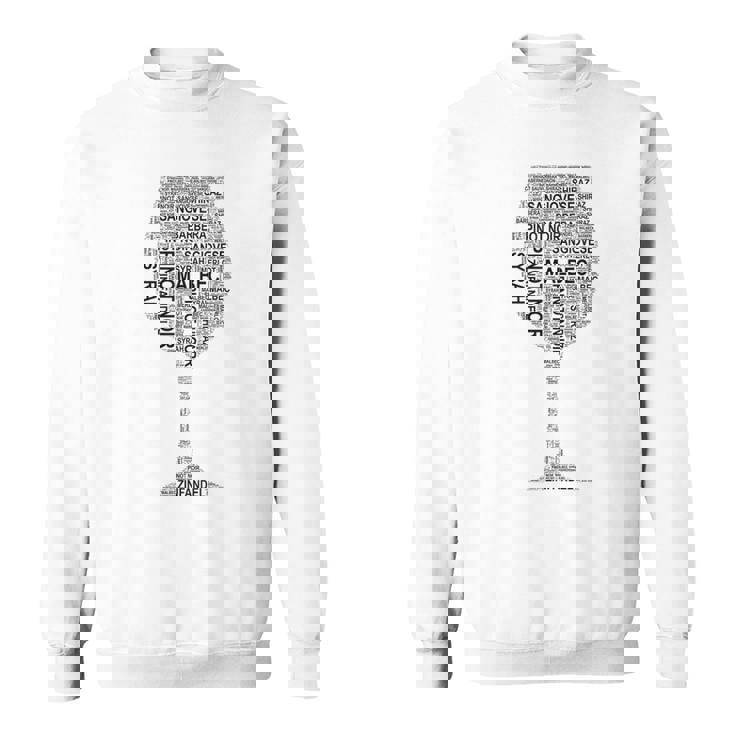 赤ワイングラス ワード アート オブ ワイン タイプ ブラック テキスト スウェットシャツ