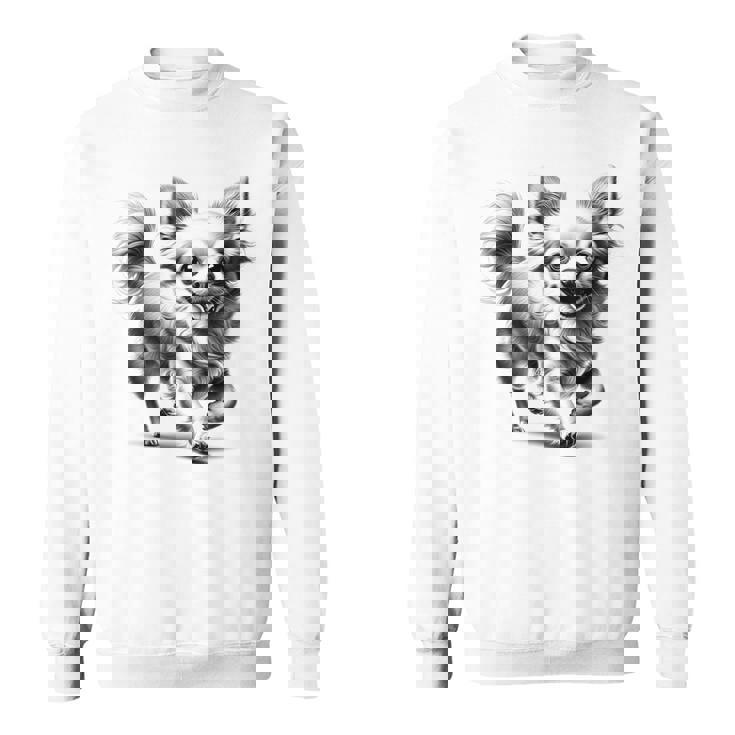 超かわいいチワワ フォトリアリスティック描画スタイル スウェットシャツ