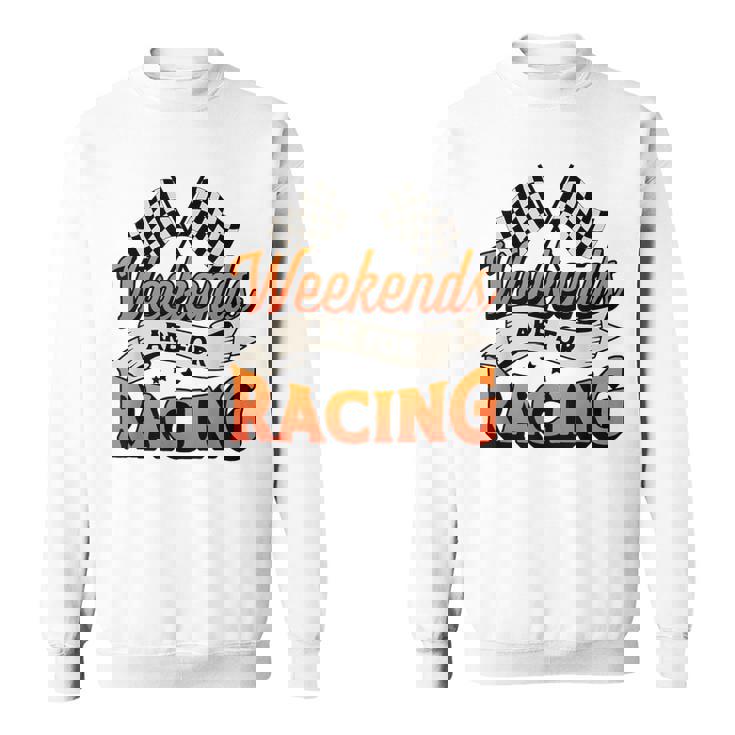 週末はレーシングカーレースモータースポーツ スウェットシャツ