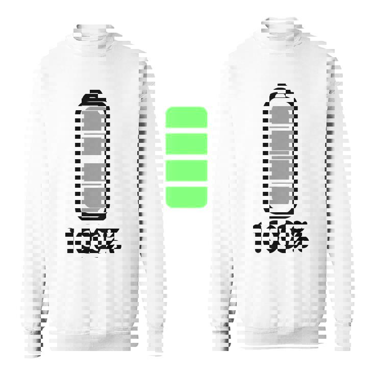 電池 100 フルバッテリー スウェットシャツ