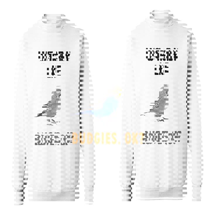 青いセキセイインコ、面白いことわざ、楽しい、セキセイインコ スウェットシャツ