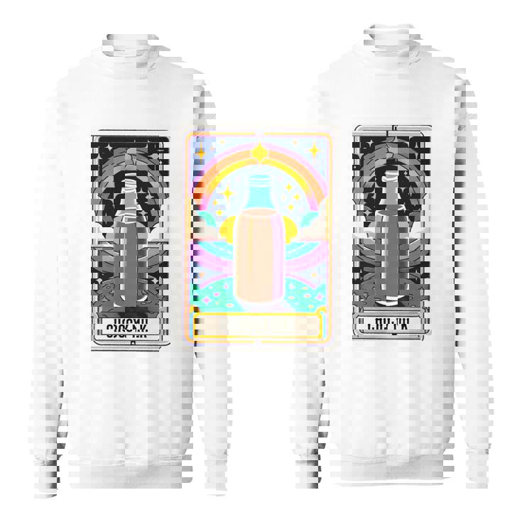 面白い Choccy ミルク タロット カード チョコレート ミルクセーキ 長袖tシャツ スウェットシャツ