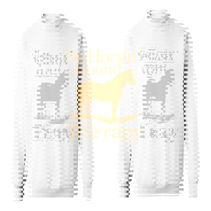 面白い 治療的 乗馬 馬 補助療法 ヒーリング 長袖tシャツ スウェットシャツ