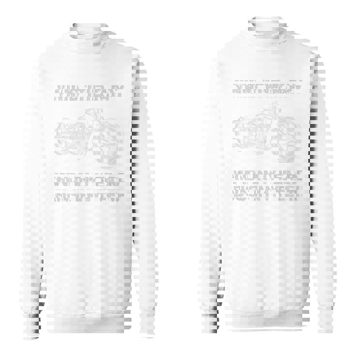 メンズ 面白い 白頭バイカーとあごひげバイク バックプリント スウェットシャツ