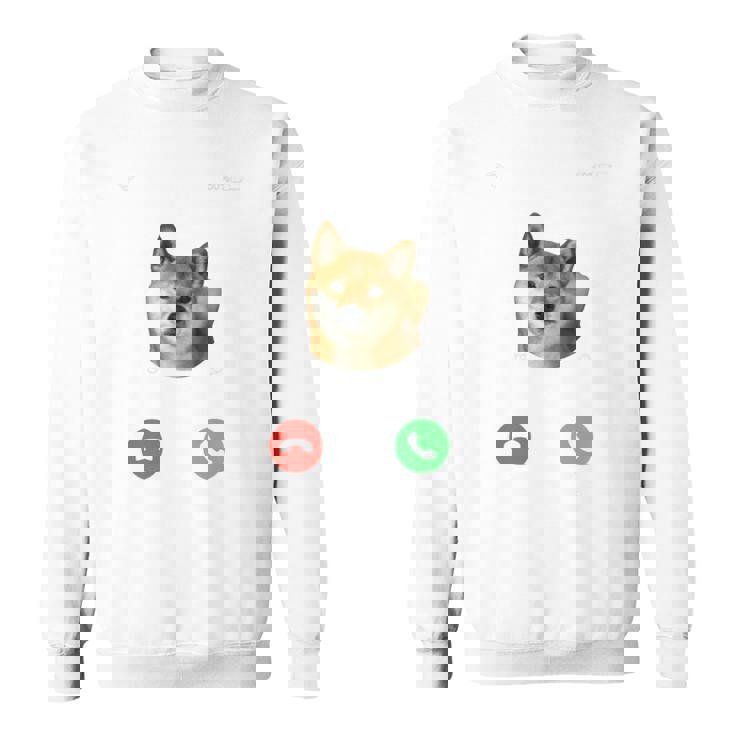 面白いtシャツ 柴犬 着信 イヌ わんこ メンズ 犬好き グッズ かわいい おもしろ 面白い 服 ネタ 長袖tシャツ スウェットシャツ