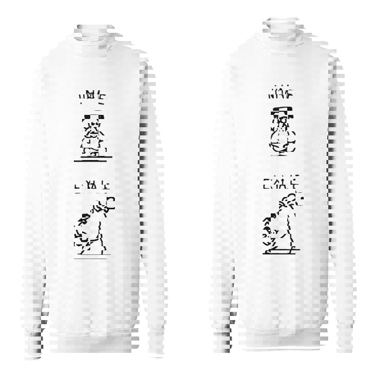 面白いtシャツ 面白いパグヨガのポーズ パグ好きなパグの飼い主さん スウェットシャツ
