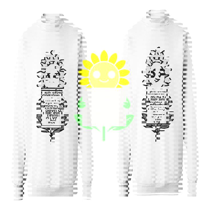 面白いひまわりおもちゃ ポジティブカード ポジティブヒマワリ スウェットシャツ