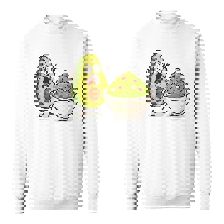 面白いアボカドワカモレ漫画パニック スウェットシャツ