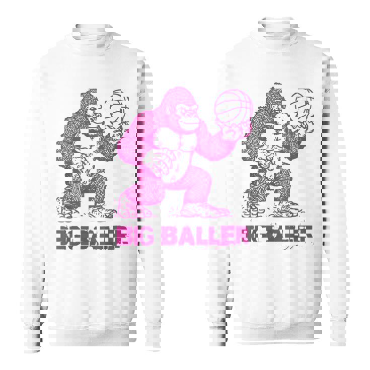 面白いゴリラ遊びバスケットボール ビッグボーラー マネースポーツ スウェットシャツ