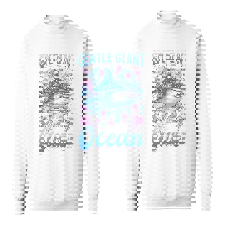 面白いジンベイザメ 動物 優しい海の巨人 スウェットシャツ