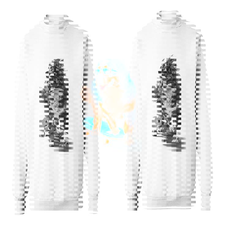 面白いスケートボード バーニーズマウンテンドッグ スケーター スケートグラフィック スウェットシャツ