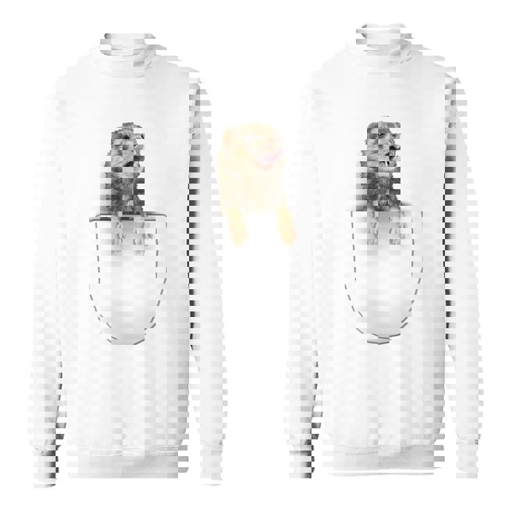 面白いペットフェレット ポケットの中のファニー フェレット スウェットシャツ