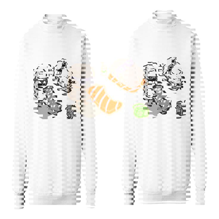 面白い寿司 ビーチで日光浴 スウェットシャツ