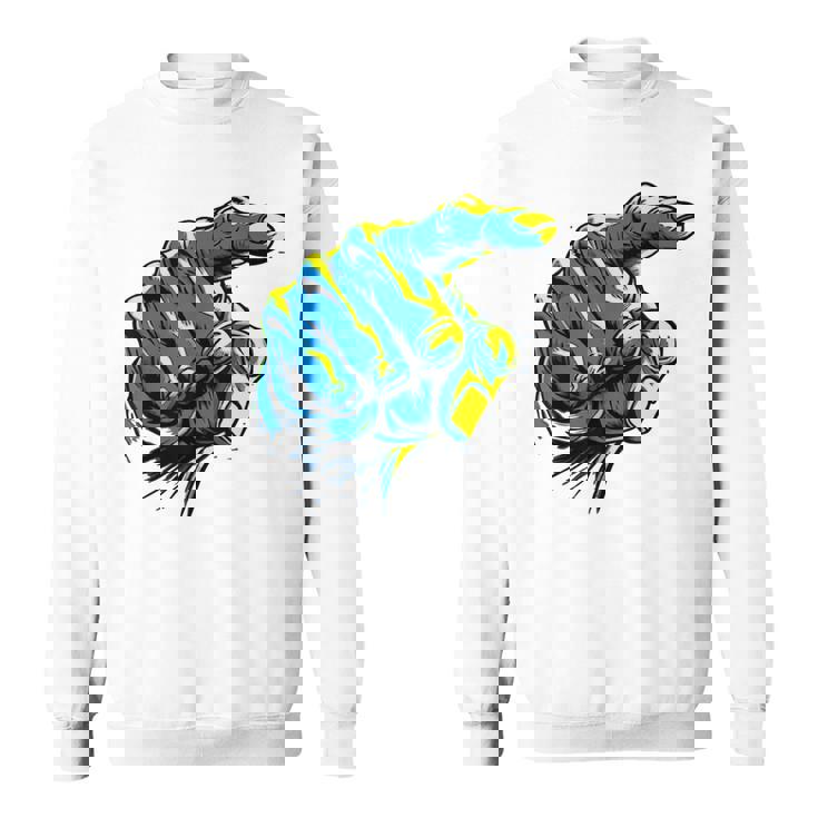 面白い手のデザイン スウェットシャツ