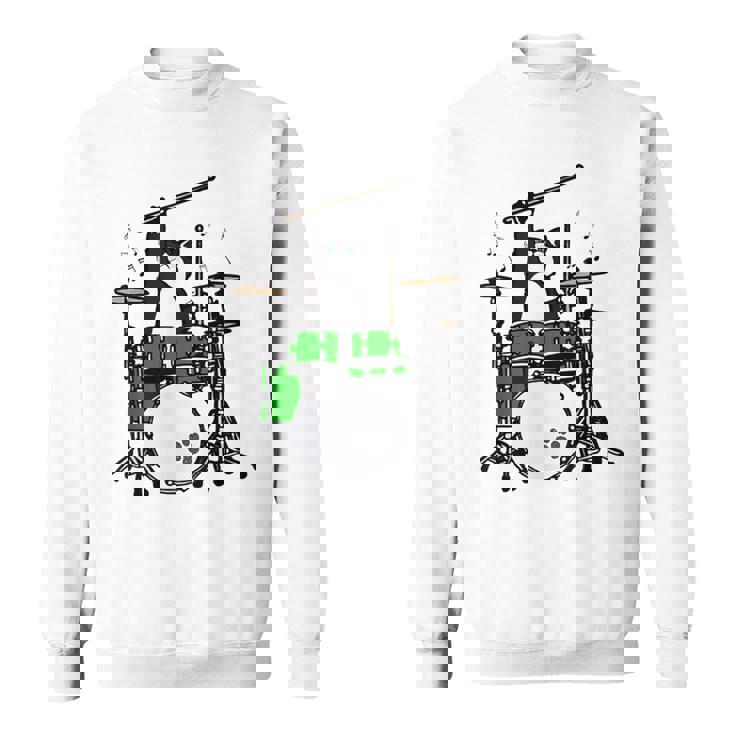 面白い猫 ドラム 猫 ドラマー 面白い ドラム 猫 スウェットシャツ