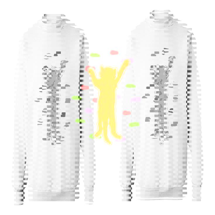 面白くてかわいいボルダーロッククライミングキャット背中にプリント スウェットシャツ